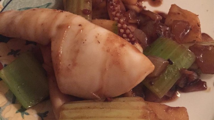 Fried Squid with Pineapple