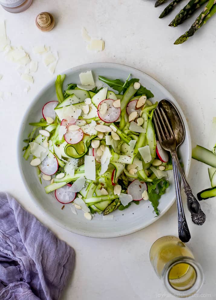 Shaved Zucchini Asparagus Salad with Lemon Vinaigrette