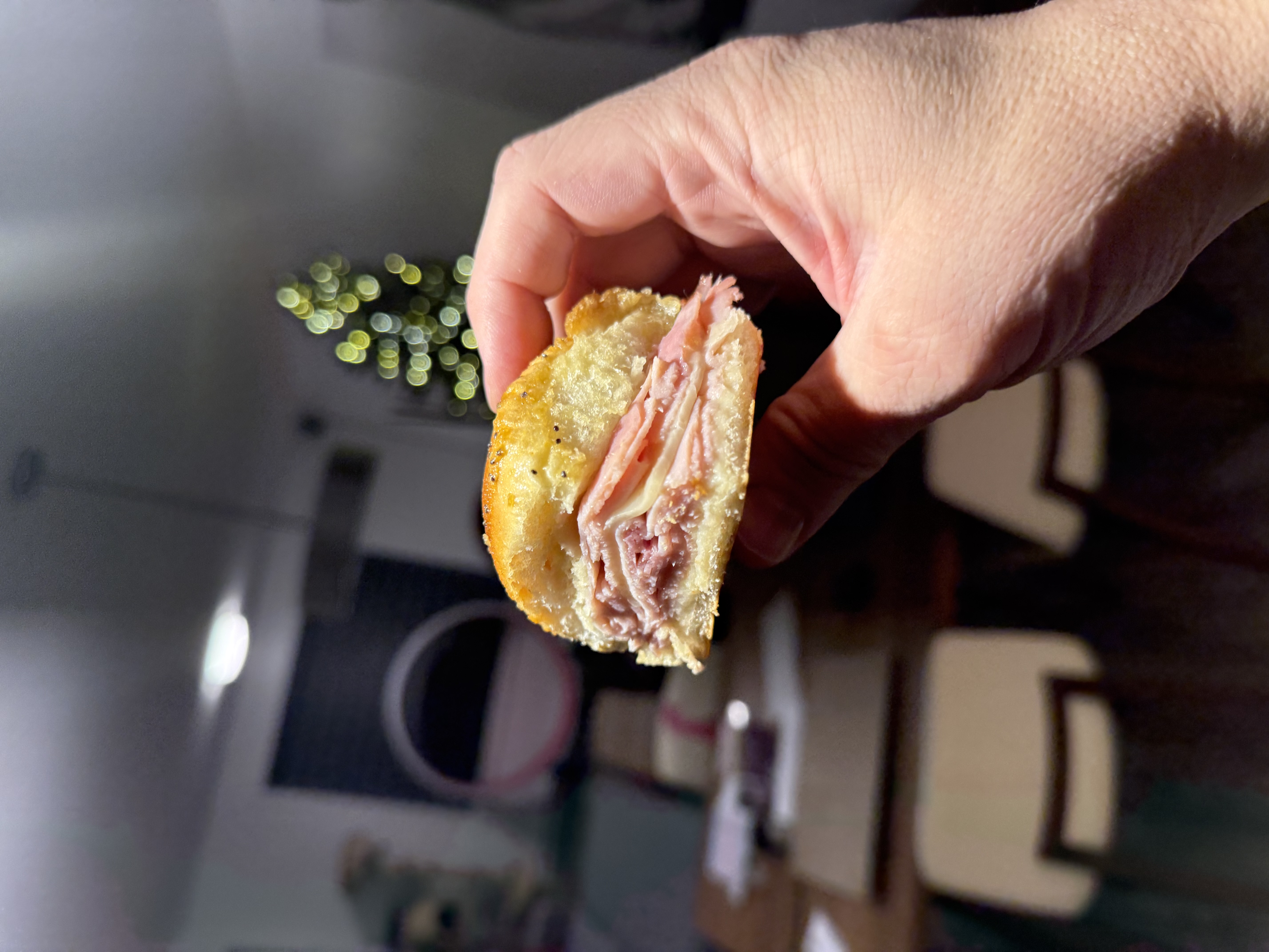 Baked ham and cheese party sandwiches